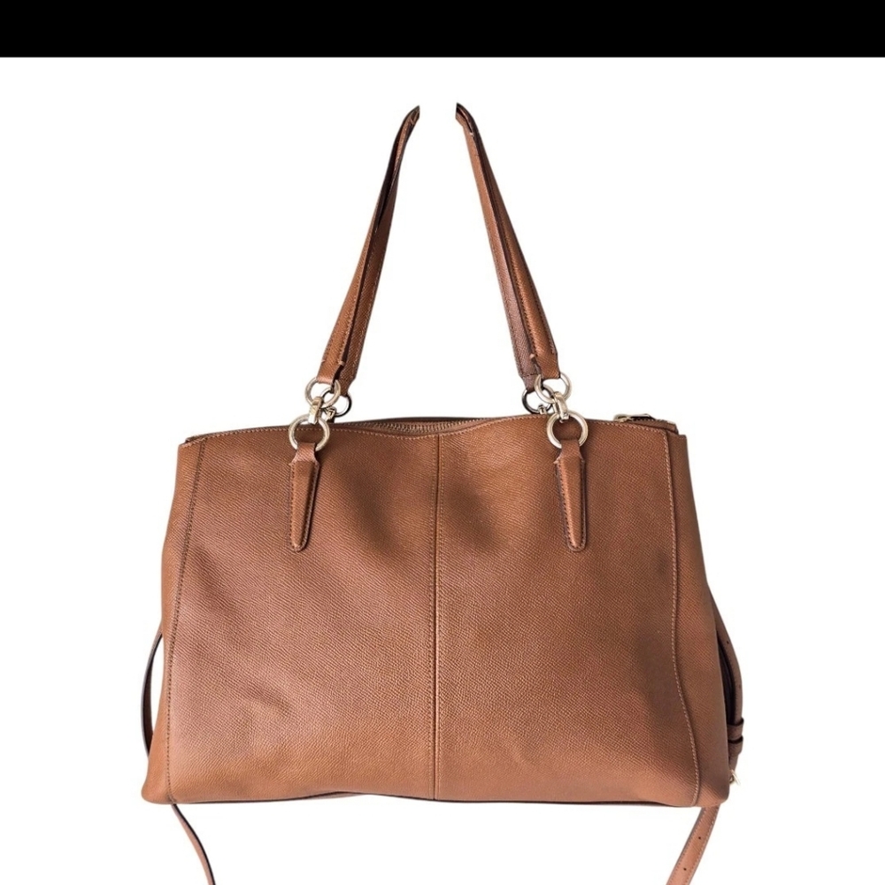 Coach Christie Carryall Leather HandBag Brown Women Large 3way Removeable Strap - Picture 3 of 13